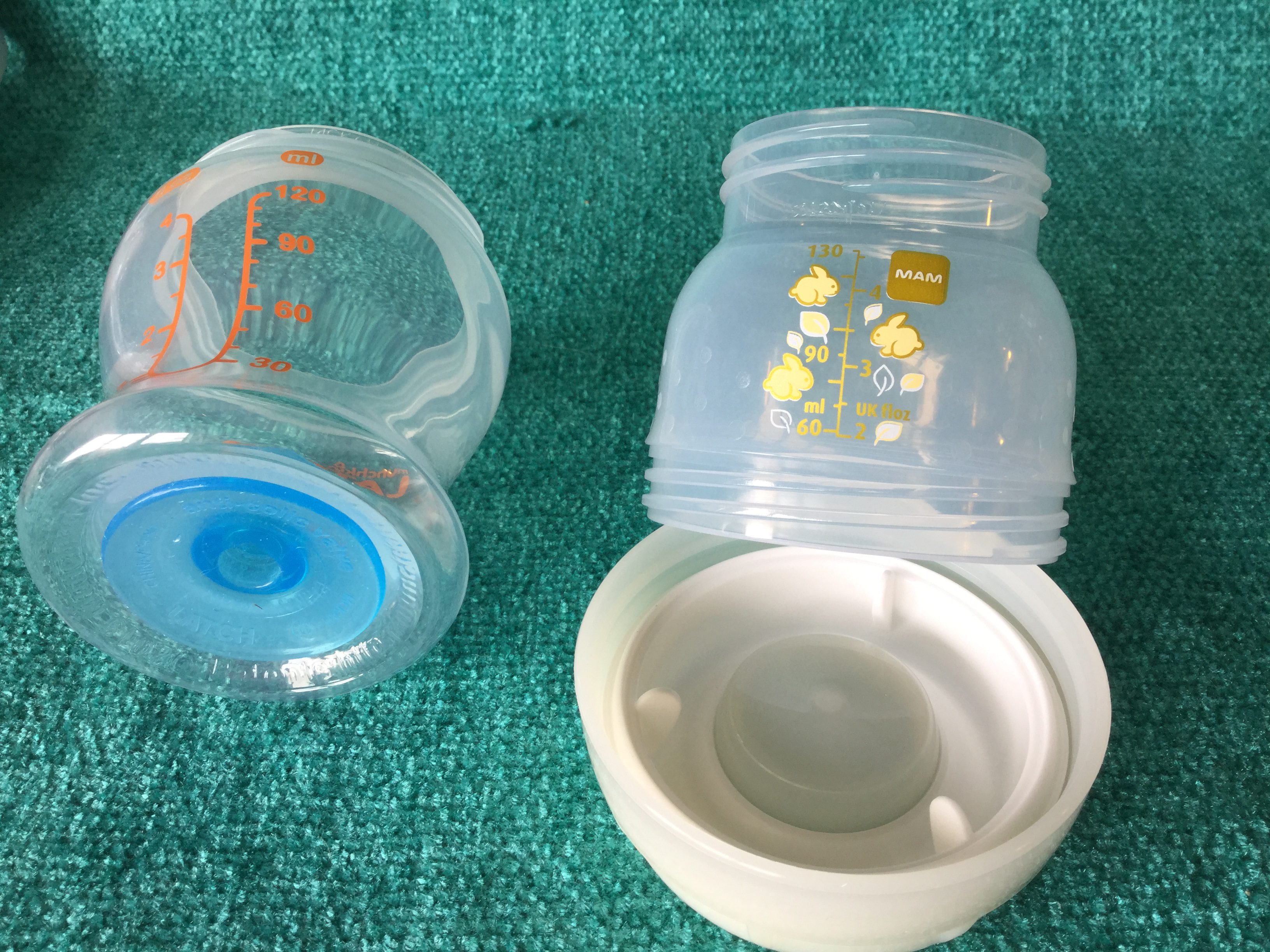 Two different types of anti colic feature located in the base of the bottle.